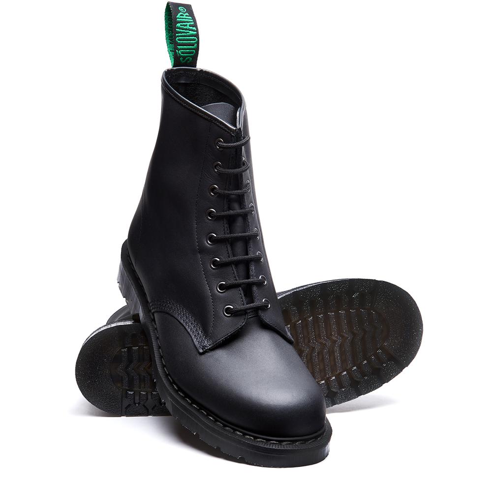 Black greasy 8 hot sale eye derby boot