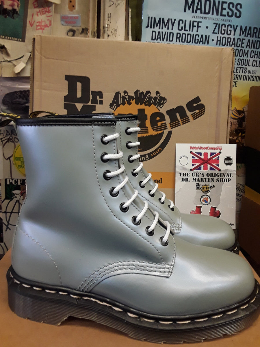 DR MARTENS 1460Z Pearl Blue Gun Metal , Made in England, Size 6