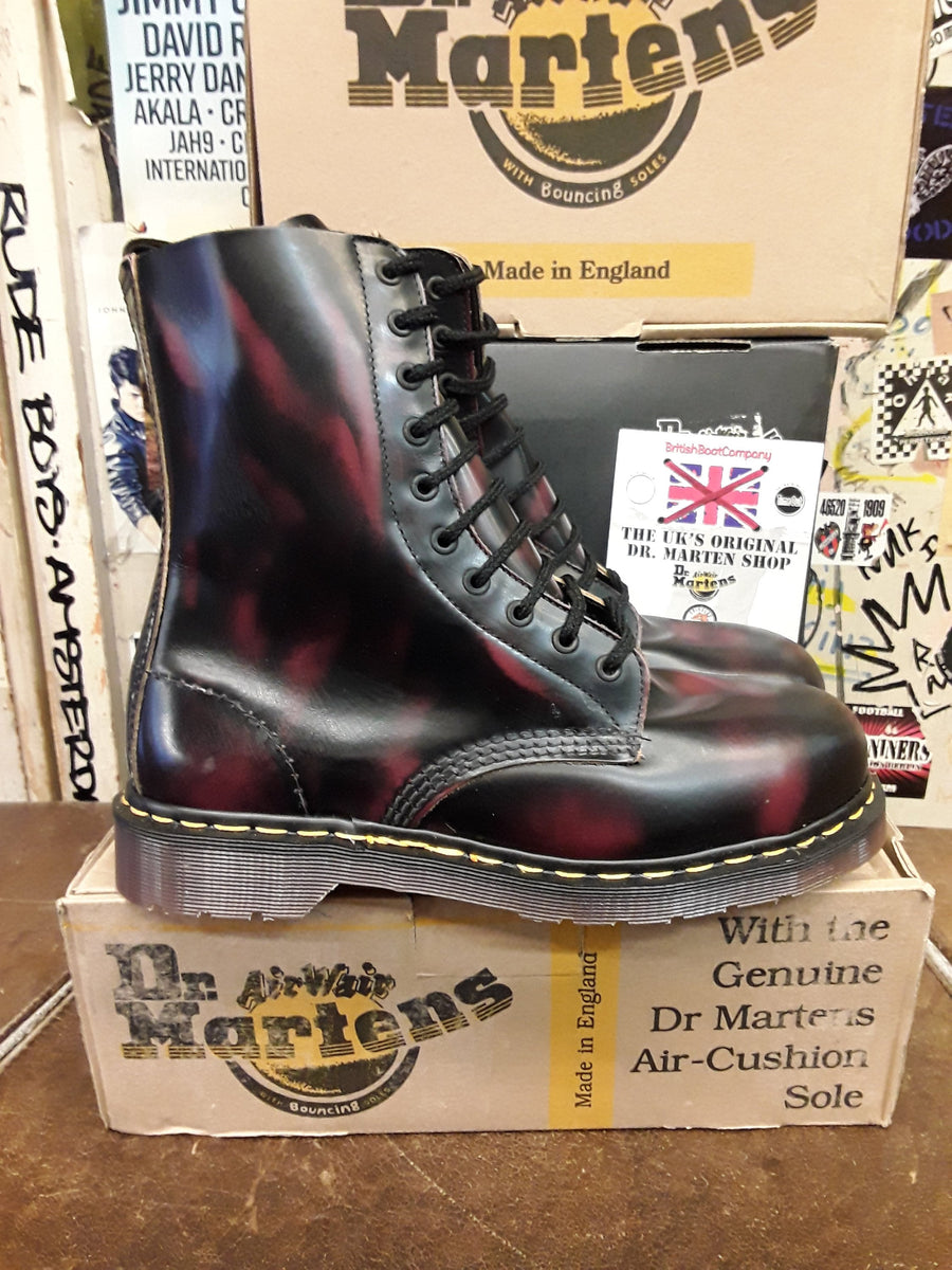 Dr Martens Made in England Claret Rib Off 10 Hole Steel Vintage 90 s Various Sizes