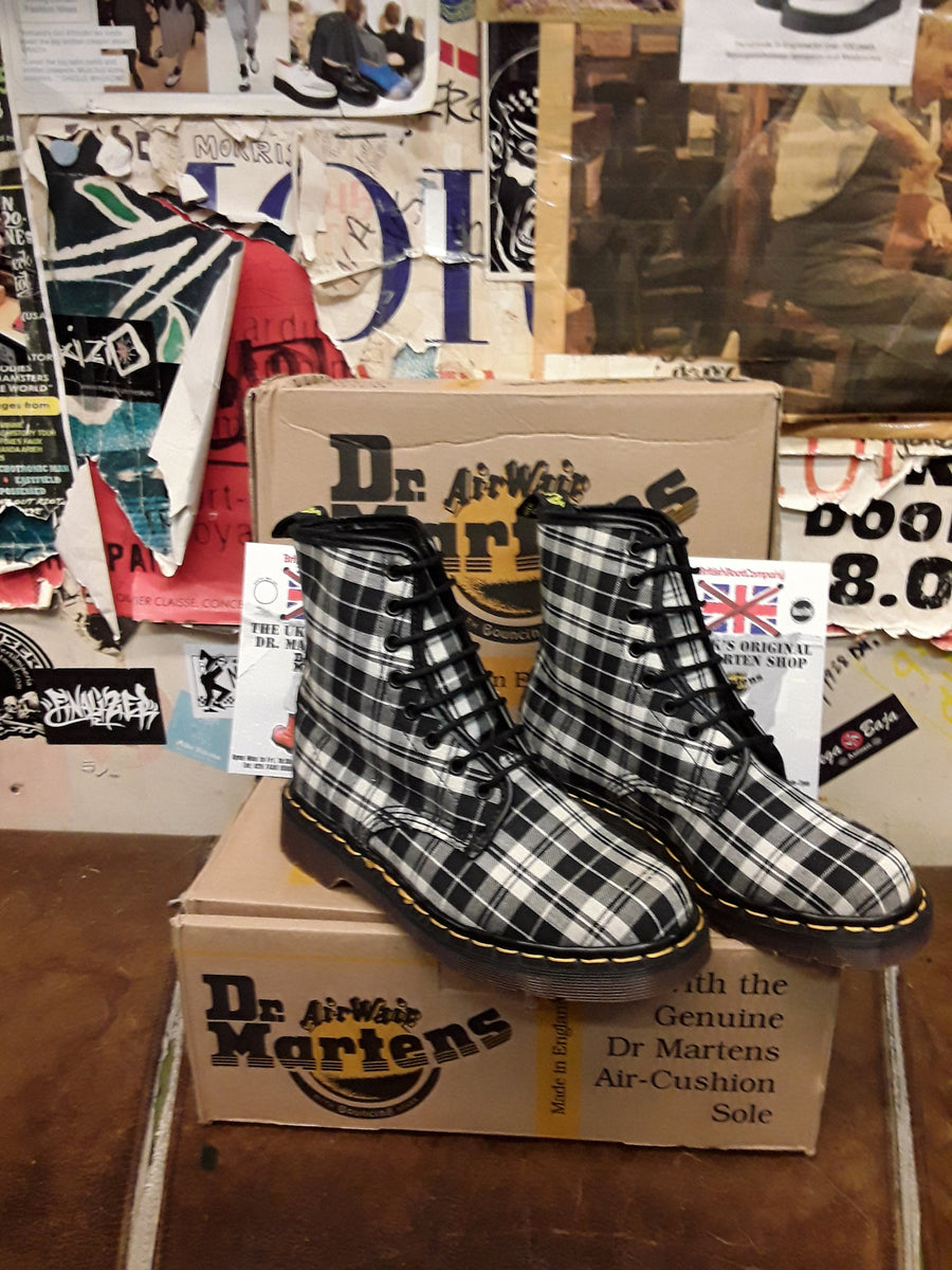 Dr Martens Black and White Plaid Made in England Size 4