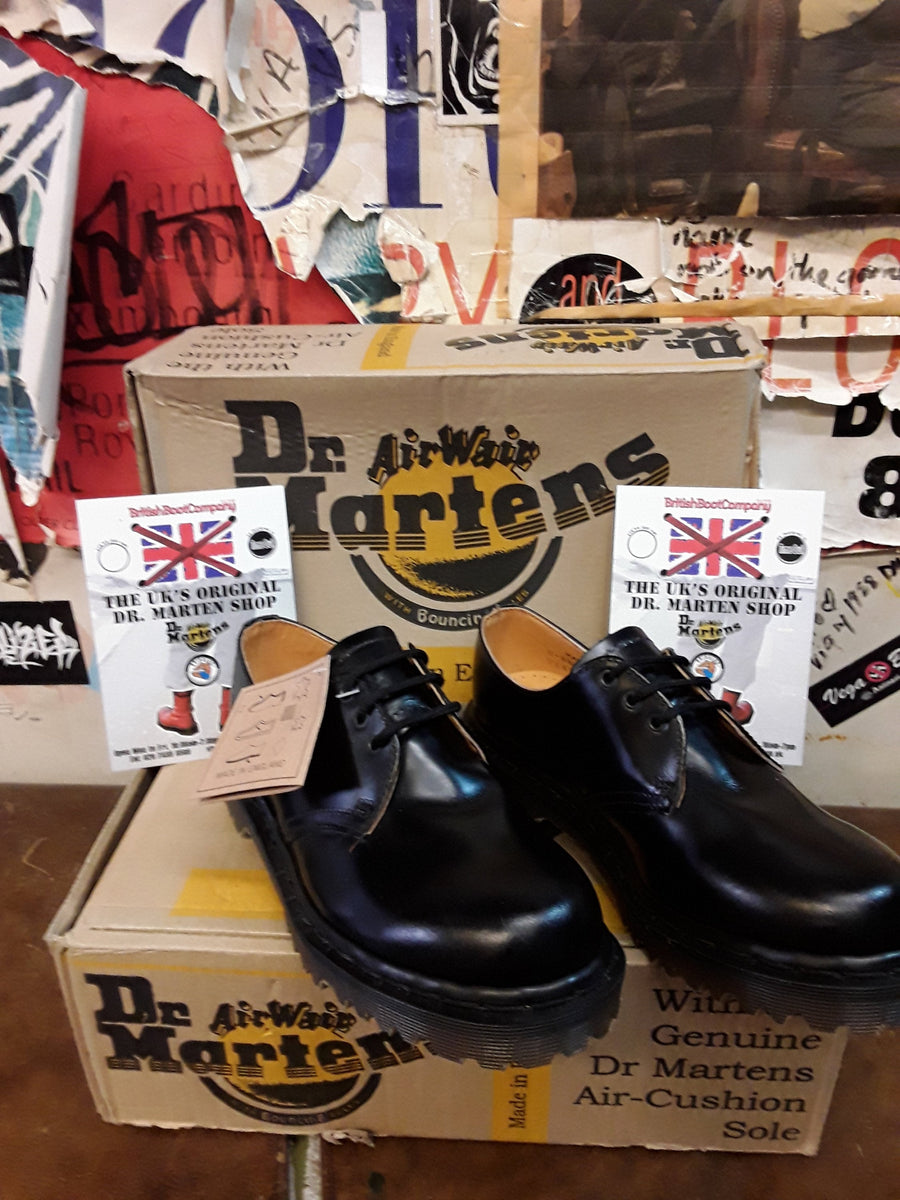 Dr Martens 1461 Black Burnish Shoe Made in England Size 4