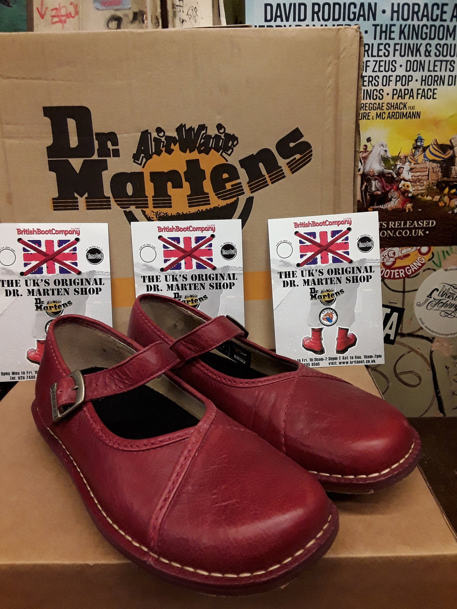 Dr martens mary janes hot sale red