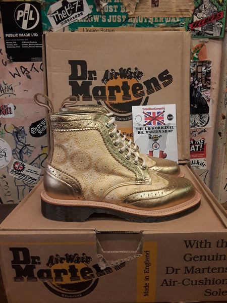 Gold doc marten boots best sale