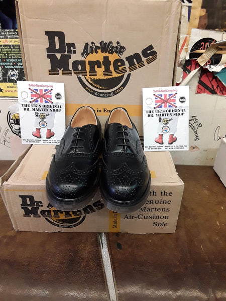 Dr martens black and white brogues online