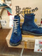 Dr Martens 9350 Blue vintage, Waxy Suede 8 Hole, Made in England Size 4