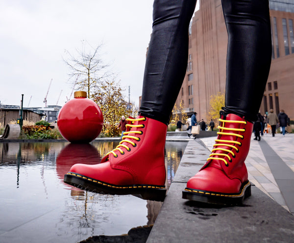 Dr Martens Ankle Boots Red Winter Boots Womens Leather Boots