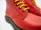 Dr Martens Ankle Boots / Red Winter Boots / Womens Leather Boots
