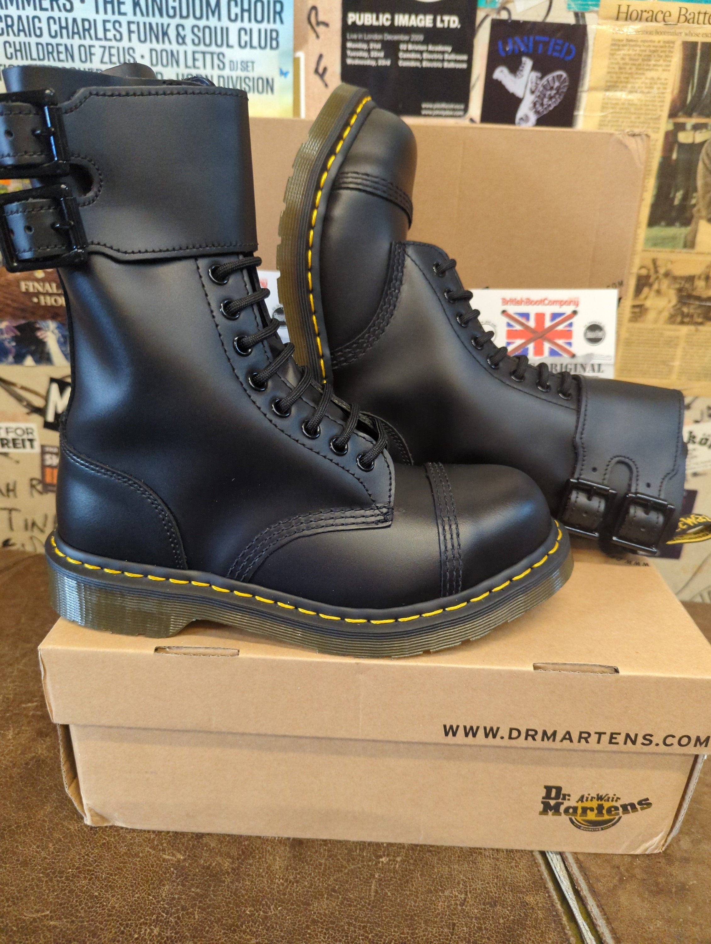 Dr Martens Kayden Black 12hole Steel Toe Various Sizes