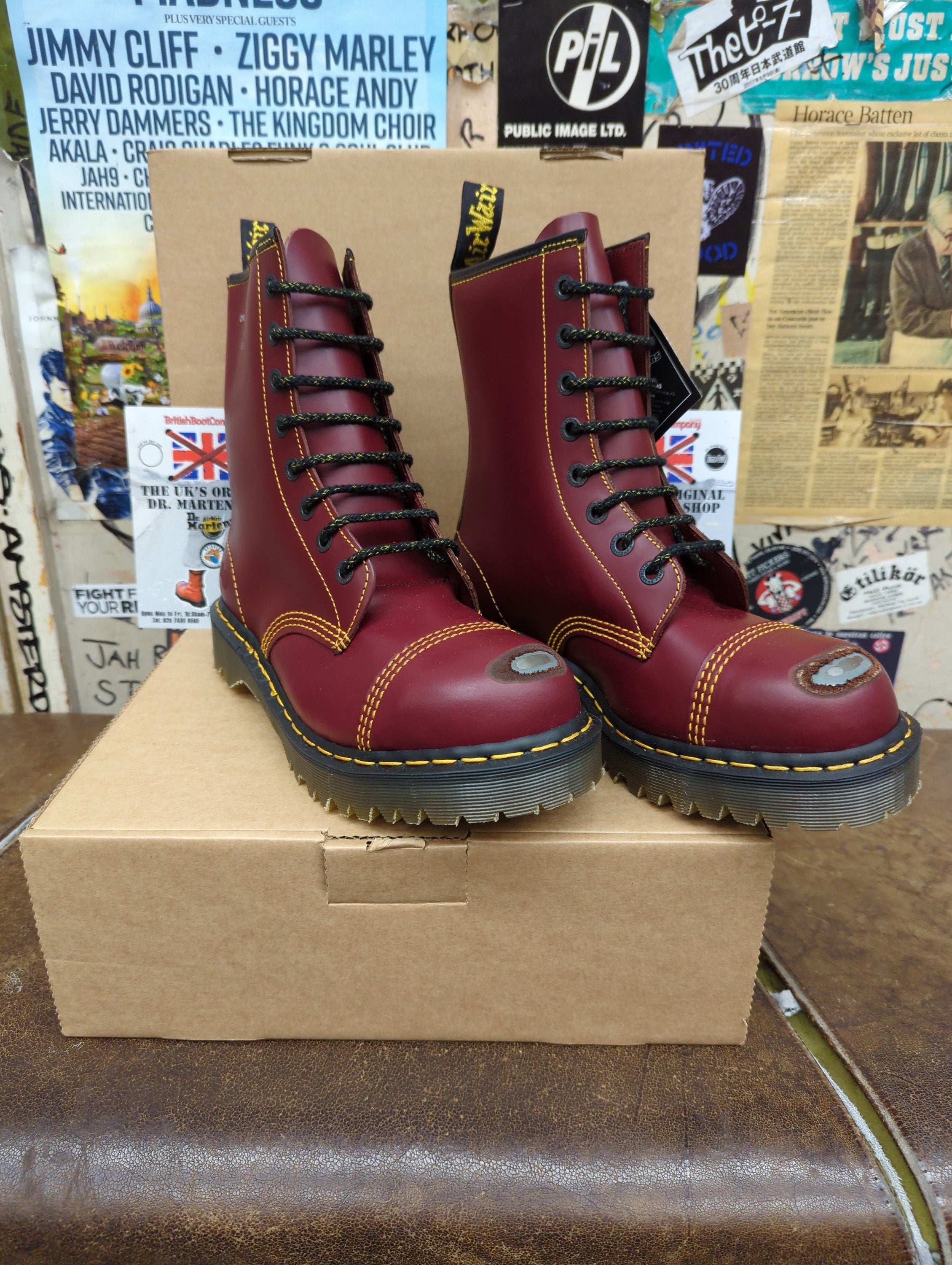 Dr Martens 2A42 Cherry 8 Hole Made in England Sizes 7 11